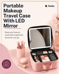 Portable Make Up Organizer Storage Box with LED Light and Mirror